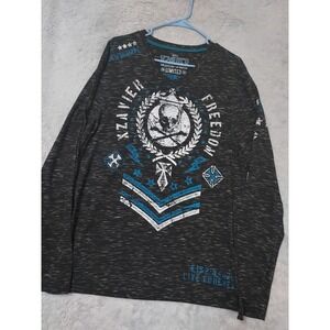 Xzavier Shirt Men XXL Long Sleeve V Neck Skull Graphic Cross Bones Bones Limited